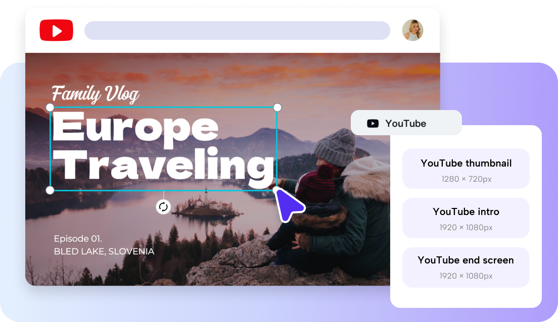 Create a perfectly sized YouTube thumbnail in one click